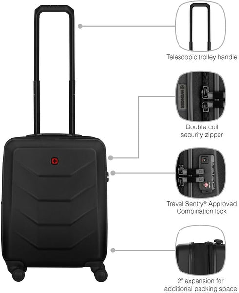 Kovček Wenger 612536 Prymo CarryOn, Trde Stranice, Črn, 36-43 L