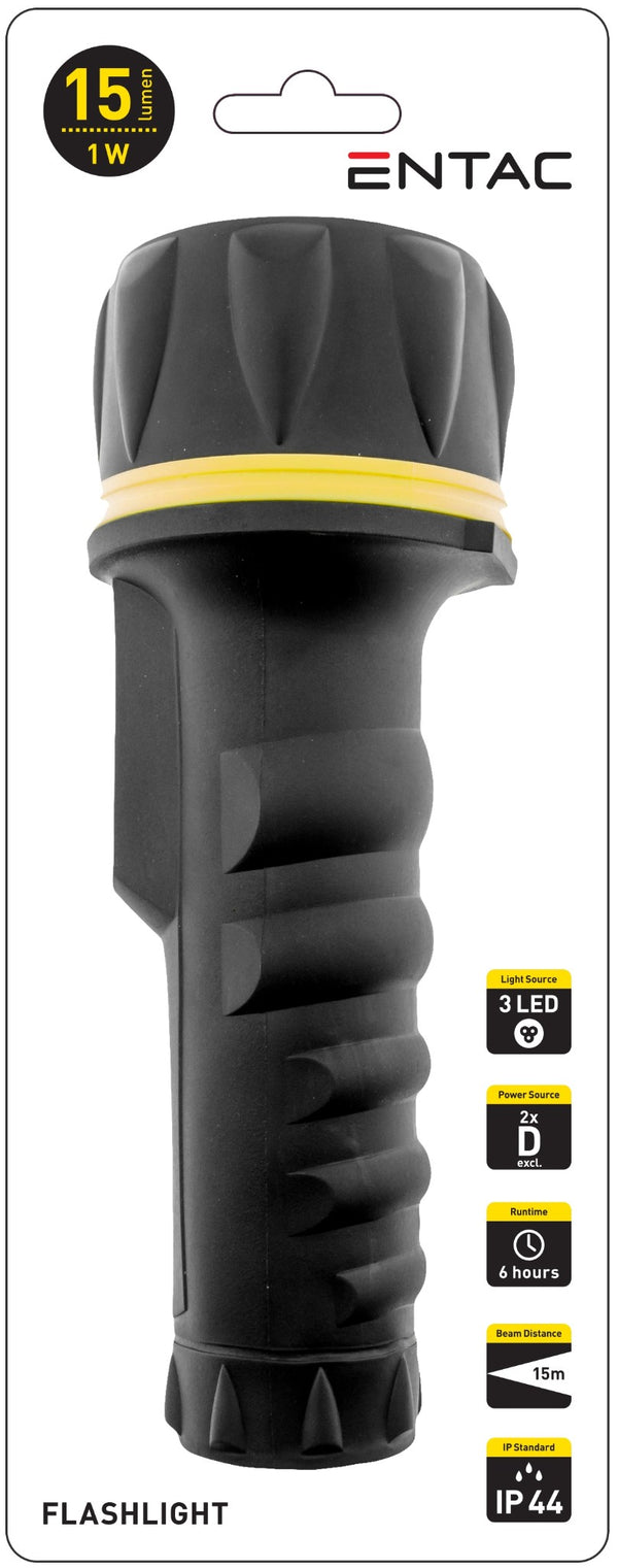 Entac 901749 Ročna svetilka 2xD 1W 15lm 15m IP44