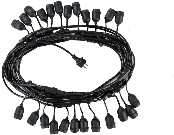 Avide 926001 Kabel za žarnice E27 - 24 vtičnic 15 m IP44