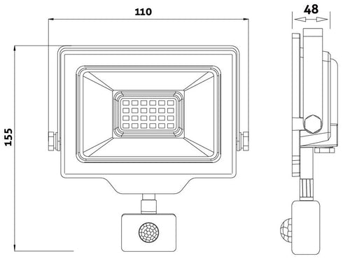 Reflektor Slim LED SMD 20W 6400K PIR ABLRFLCW-20W-PIR
