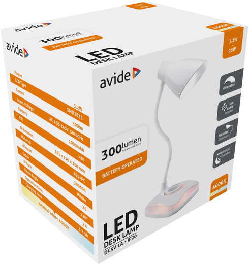 Avide 955681 Namizna svetilka USB LED 3.2W 4000K 300lm 1000mAh