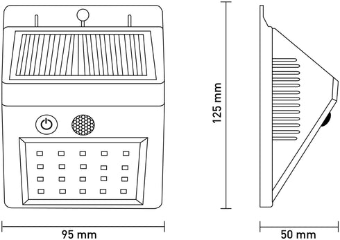 Entac 977942 Svetilka stenska solarna LED 2W 4000K 200lm s senzorjem