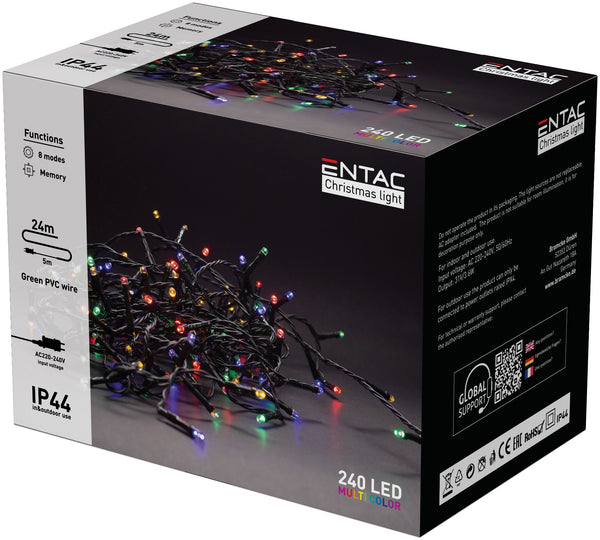 Entac 978925 Novoletne lučke večbarvna vrv 240 LED 24 m