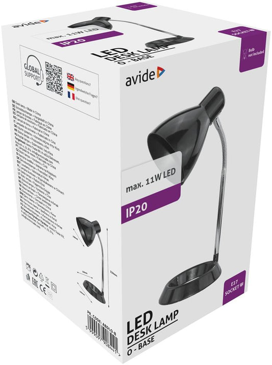 Svetilka namizna črna O-Base E27 IP20 max 11W LED ABDLO-B (brez žarnice)