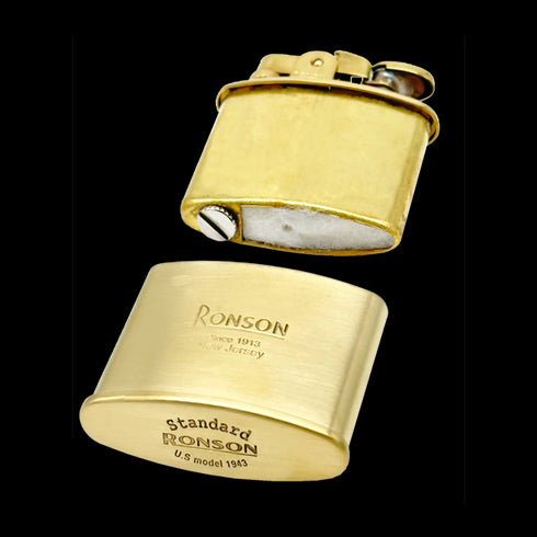 Ronson 210001 Vžigalnik polnilni Nostalgia kremen v zlati barvi