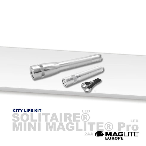 Maglite set City Life SX45107L, svetilki LED, Srebrna