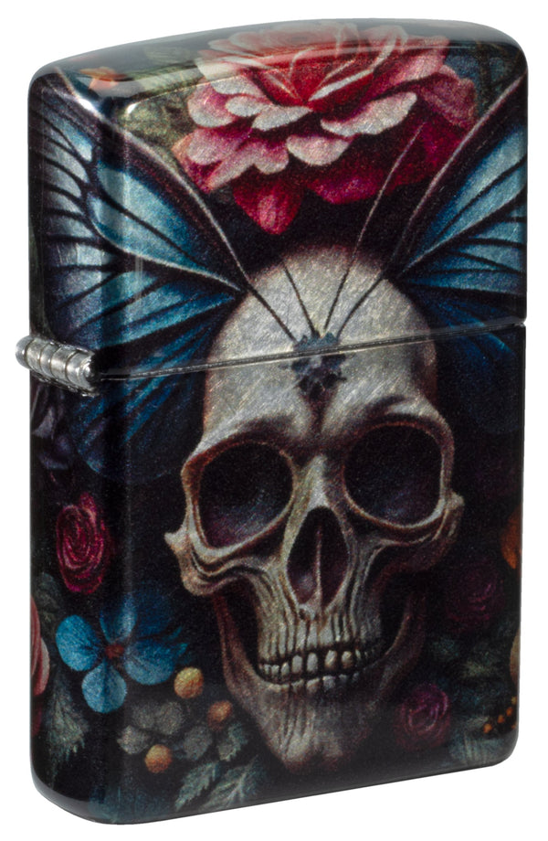 Zippo 46848 vžigalnik Floral Butterfly Skull