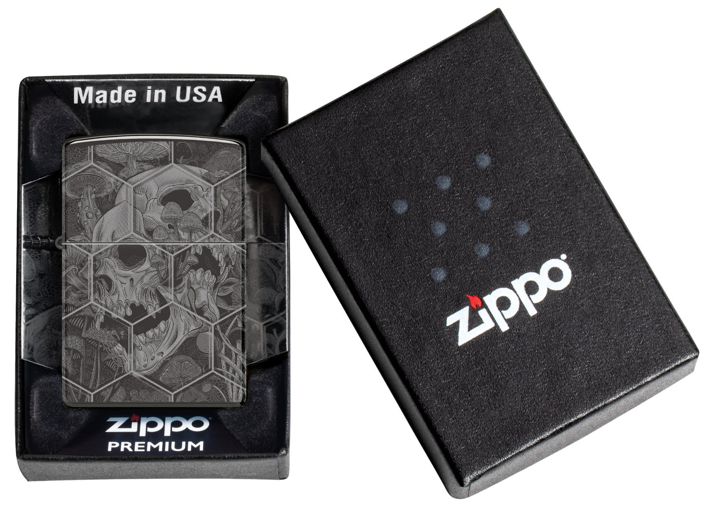 Zippo 46425 vžigalnik Hexagon Trippy Skull