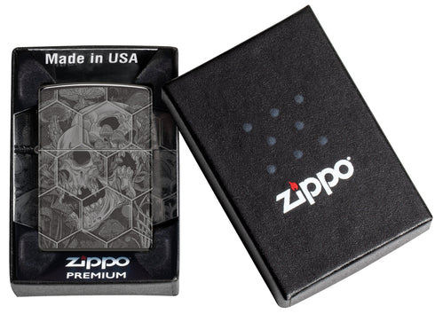 Zippo 46425 vžigalnik Hexagon Trippy Skull