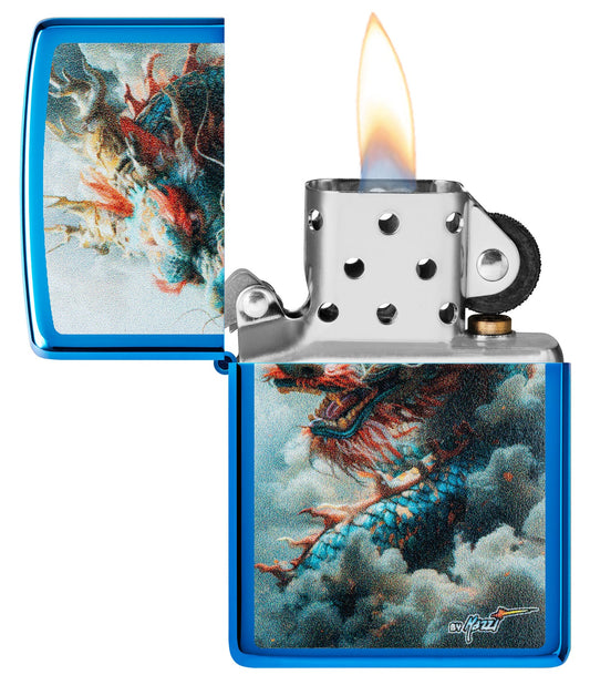 Zippo 46686 vžigalnik Blue Asian Dragon by Mazzi