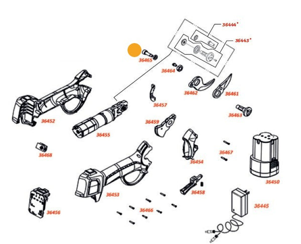 Ausonia 36465 Vijak blokade spodnjega rezila za škarje Work-it 30 (31815)