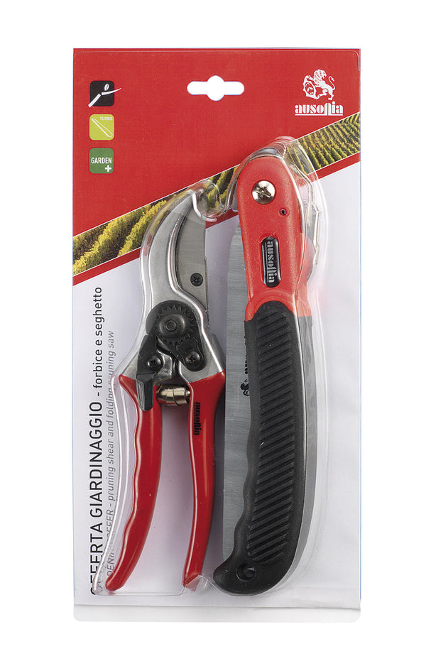 Ausonia 34441 Set vrtnih škarij in zložljive žage