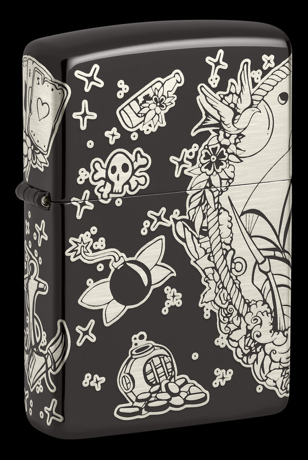 Zippo vžigalnik 48398 Tattoo Pirates