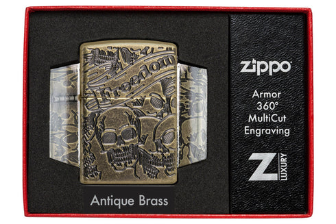 Zippo vžigalnik 49035 Freedom Skull