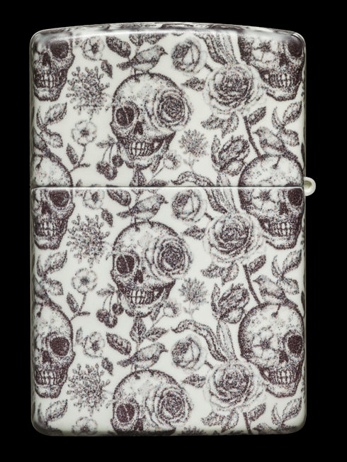 Zippo vžigalnik 49458 Skulls & Flowers, Glow in the Dark
