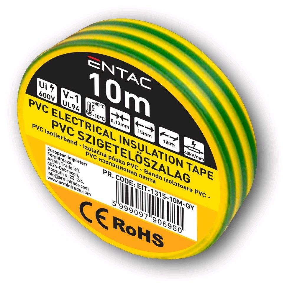 Entac 906980 Izolacijski trak 10m, 0.13x15 mm