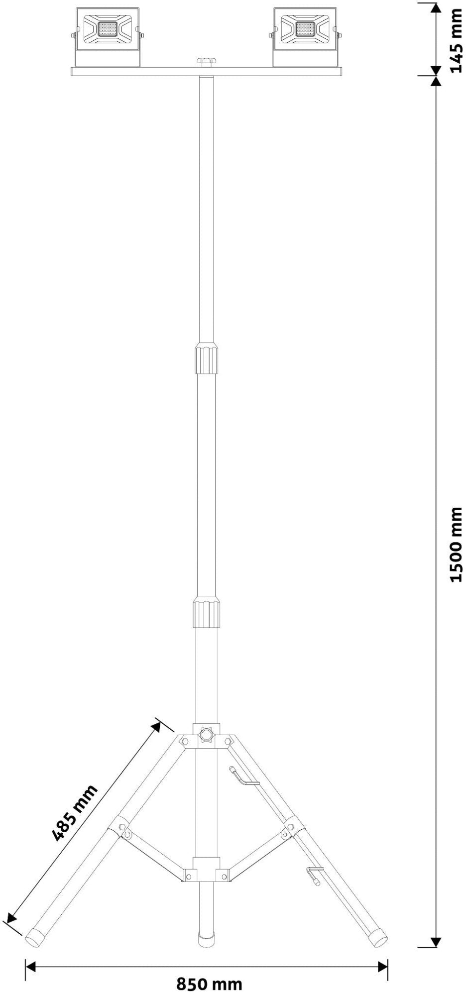 Avide 926322 Reflektor na stojalu LED 2 x 20W NW 4000 lm