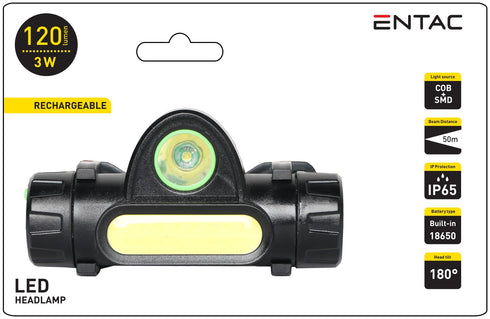 Entac 984360 Naglavna svetilka LED 3W 180°