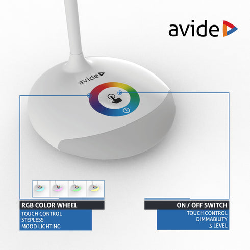 Avide 62287644 Namizna svetilka RGB Bela LED NW