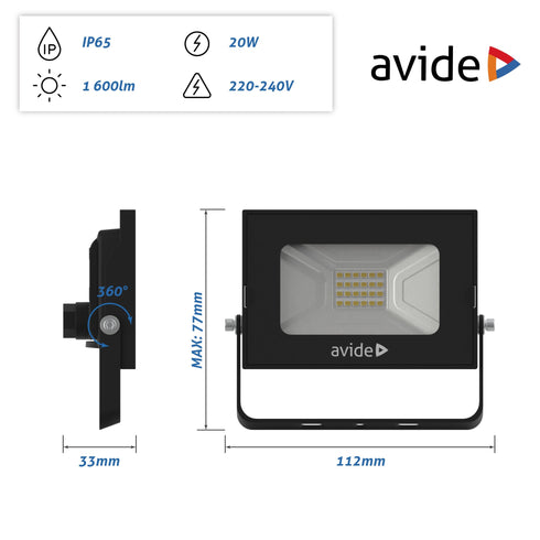Avide 908922 SMD LED Reflektor Slim 20W NW 1600 lm