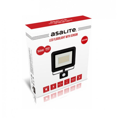 Asalite ASAL0131 Reflektor s senzorjem LED 50W 6500K 4000 lm
