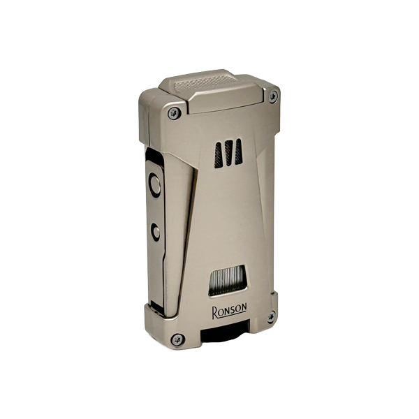 Vžigalnik Ronson 119003 za cigare plinski Jet Flame Hurricane, Grey Satin