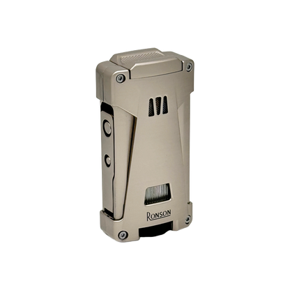 Vžigalnik Ronson 119003 za cigare plinski Jet Flame Hurricane, Grey Satin