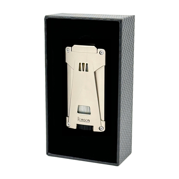 Vžigalnik Ronson 119003 za cigare plinski Jet Flame Hurricane, Grey Satin