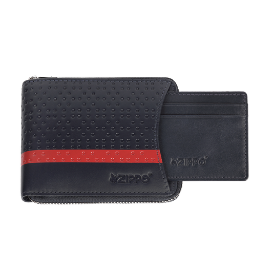 Denarnica Zippo 2.008.019 Navy Blue Range Zipper + Credit Card Case