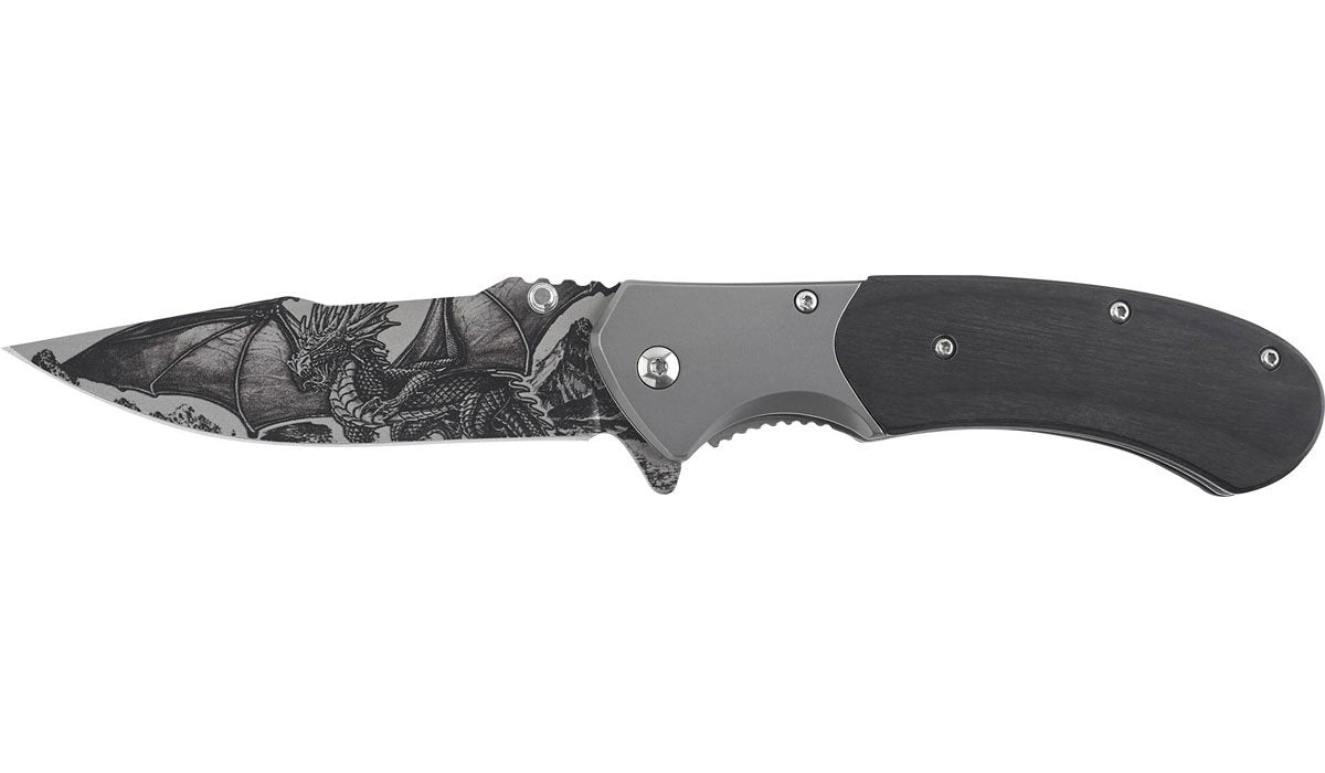 Ausonia 26363 Zložljiv žepni nož 3D vzorec zmaja 18 cm