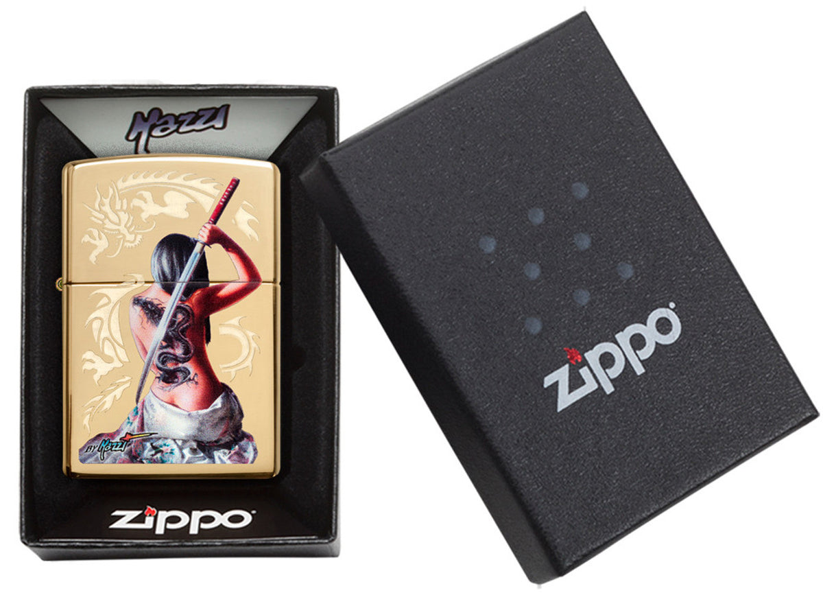 Zippo vžigalnik 29668 Mazzi Girl with Dragon Tattoo by Mazzi