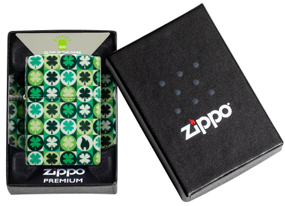 Zippo vžigalnik 46015 Clover Glow in the Dark