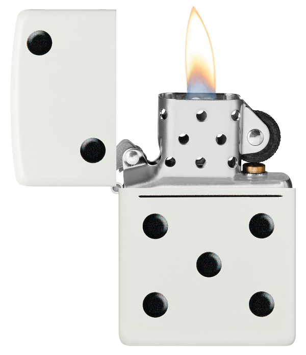 Zippo 46159 vžigalnik Dominos, White Matte