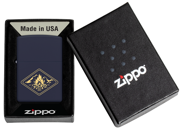 Zippo 46174 vžigalnik Campfire, Navy Matte