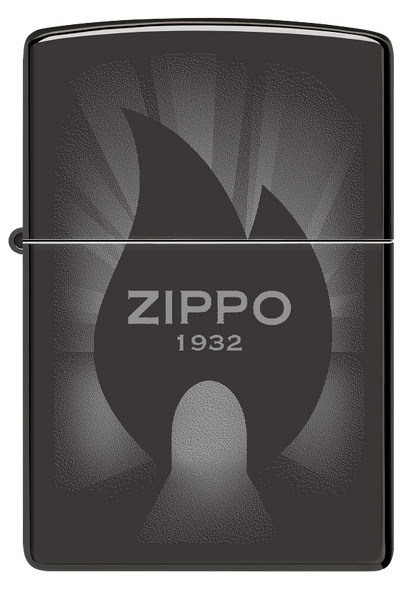 Zippo 46175 vžigalnik Campfire Zippo Fire Logo, High Polish Black