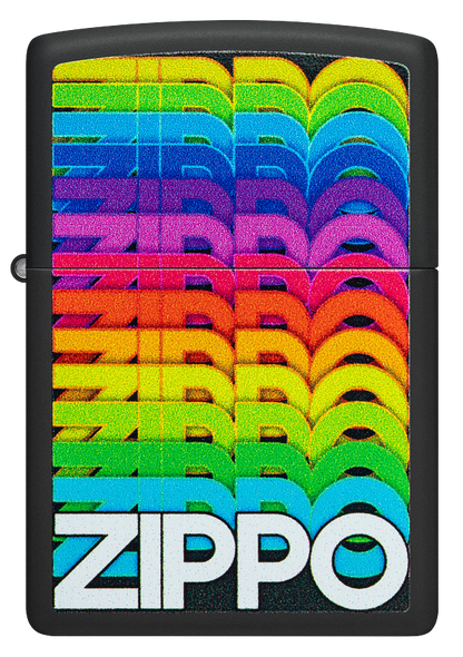 Zippo 46234 vžigalnik Rainbow Zippo Logo, Black Matte