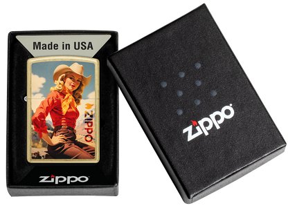 Zippo 46248 vžigalnik Cowgirl, Street Brass