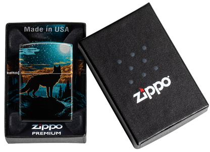 Zippo 46252 vžigalnik Wolf in Nature, 540 Tumbled Chrome
