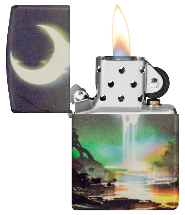 Zippo 46259 vžigalnik Dripping Half-Moon, Glow in the Dark