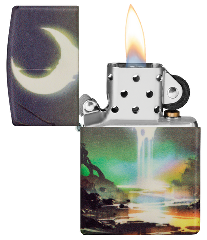 Zippo 46259 vžigalnik Dripping Half-Moon, Glow in the Dark