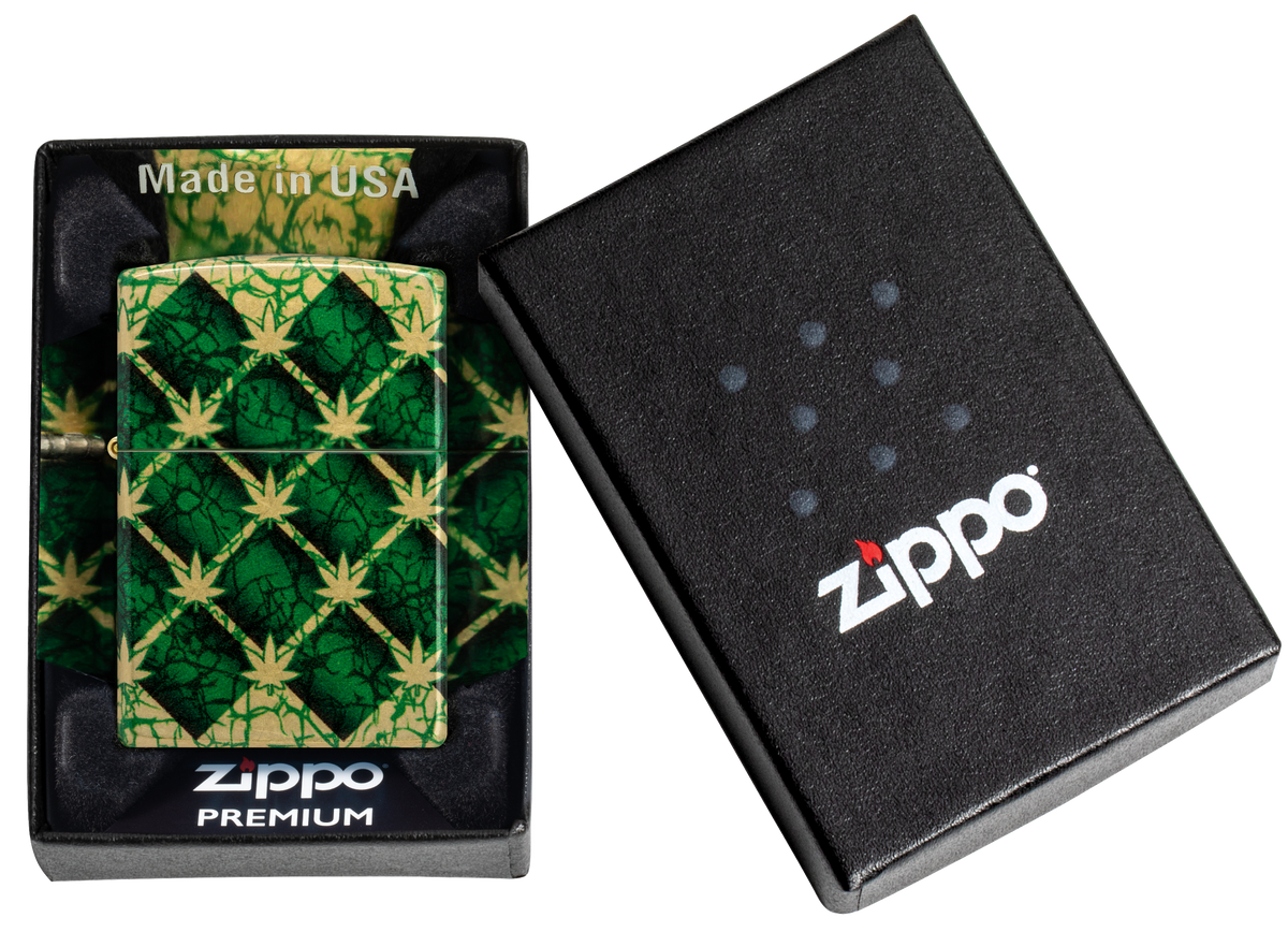 Zippo 46265 vžigalnik Cannabis, 540 Tumbled Brass