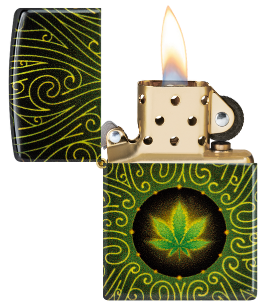 Zippo 46276 vžigalnik Cannabis Swirl, 540 Tumbled Brass