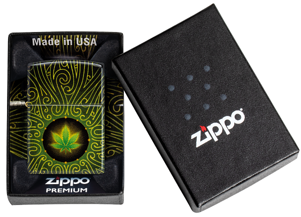 Zippo 46276 vžigalnik Cannabis Swirl, 540 Tumbled Brass
