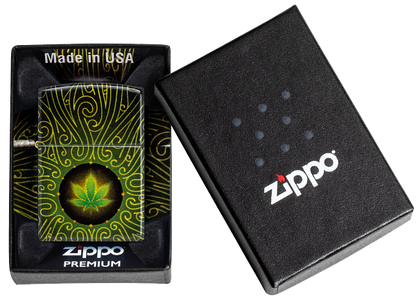 Zippo 46276 vžigalnik Cannabis Swirl, 540 Tumbled Brass