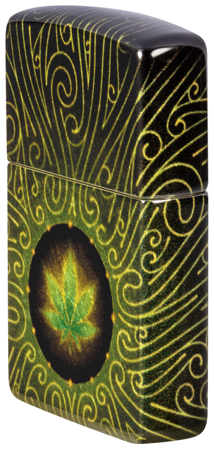 Zippo 46276 vžigalnik Cannabis Swirl, 540 Tumbled Brass