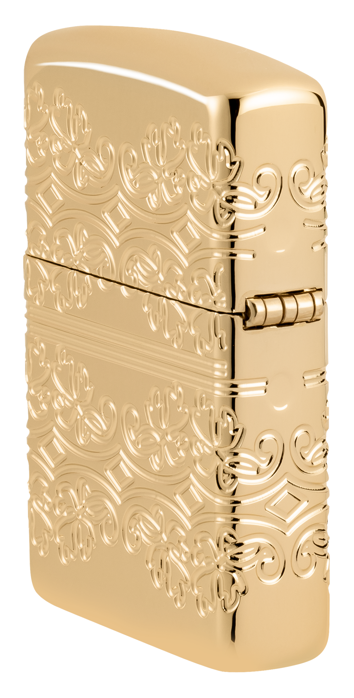 Zippo 46301 vžigalnik Armor Elegant Golden Clover, High Polish Gold Plate