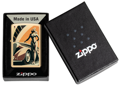 Zippo 60.007.258 vžigalnik Vintage Car & Woman