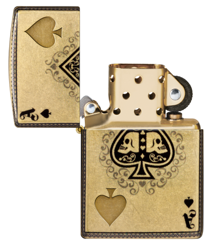 Zippo vžigalnik 46388 Ace of Spades & Skulls