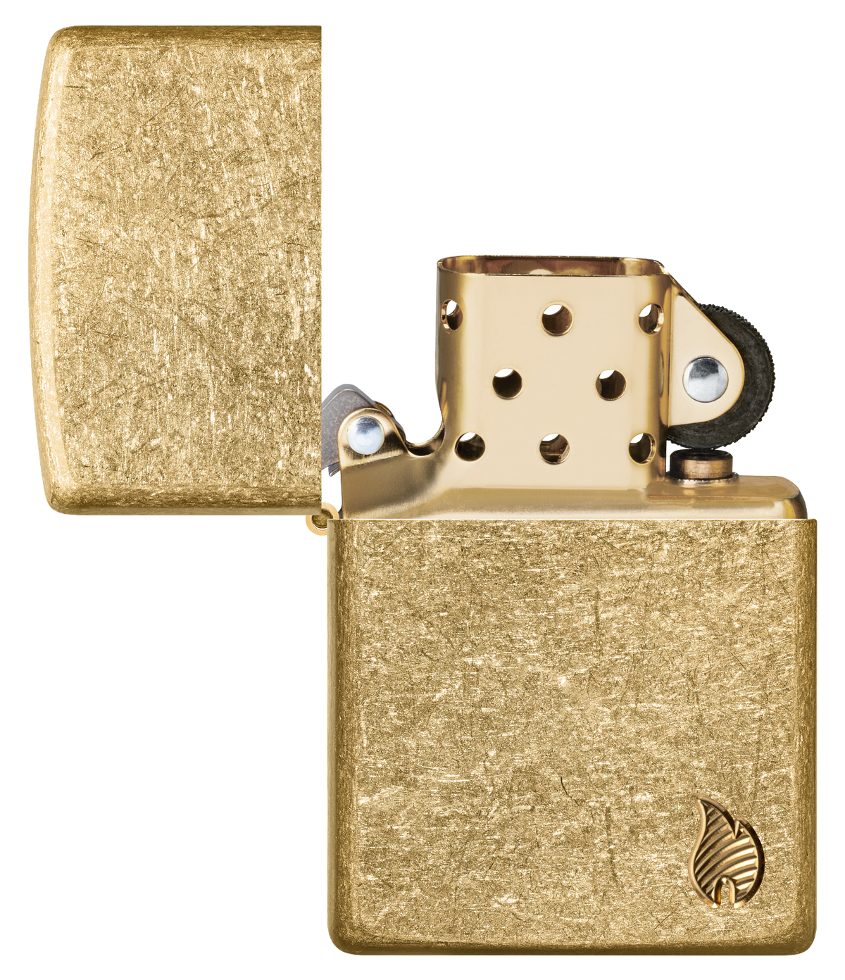Zippo vžigalnik 46398 Armor Flame, Tumbled Brass