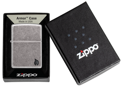 Zippo vžigalnik 46399 Armor Flame, Antique Silver